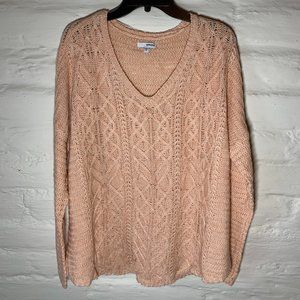 Lovely Ladies Peach V-Neck Sweater size XL